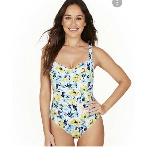 Nip Tuck Swimsuit One Piece Joanne Twist Multi Sz-10 - Picture 1 of 14
